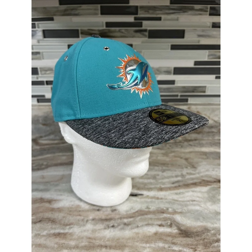 Miami Dolphins NFL Hat Cap Fitted 7 1/8 New Era 59Fifty Low Crown‎